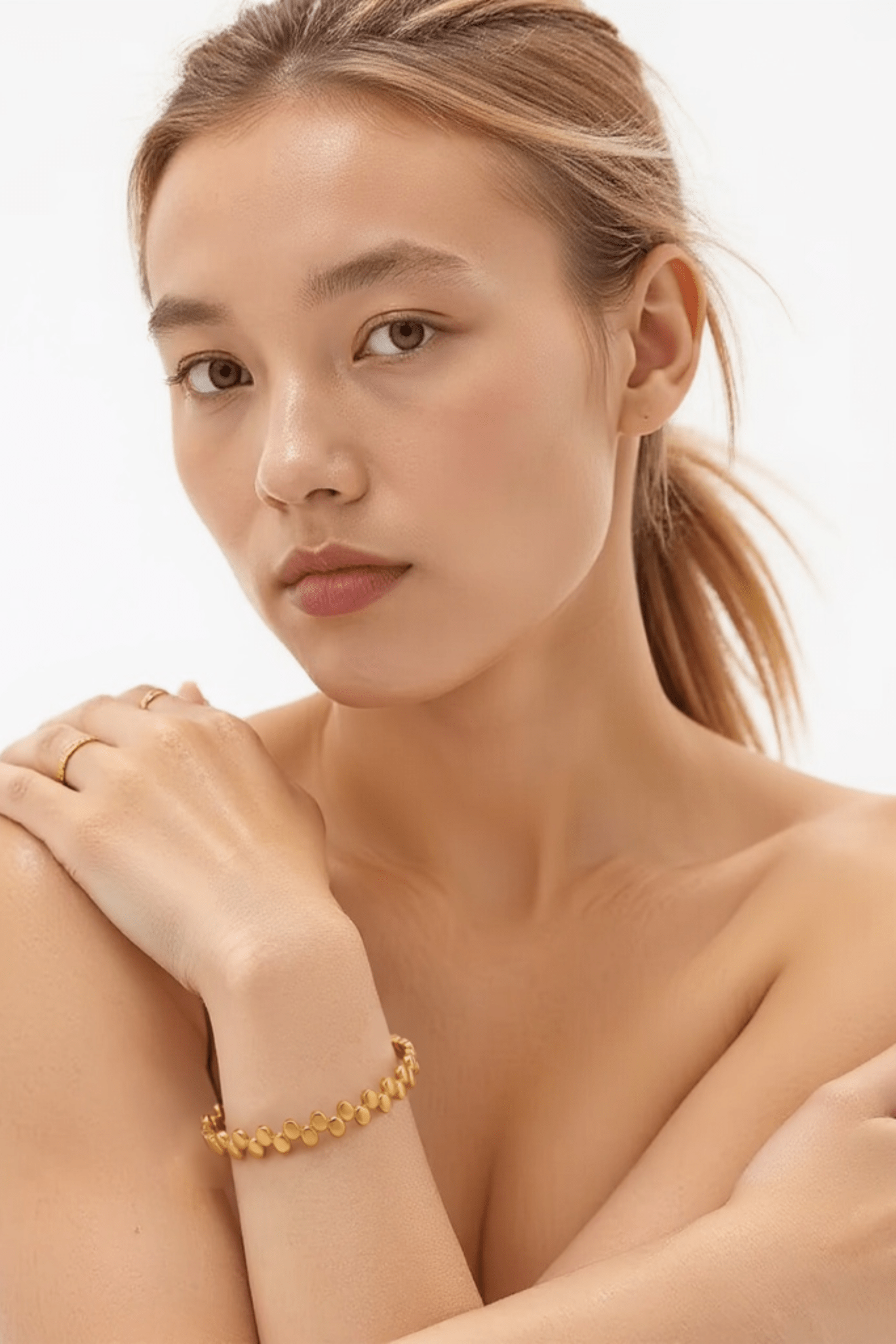 Waterproof 18K Gold Plated Dot Round Bracelet - Akalia