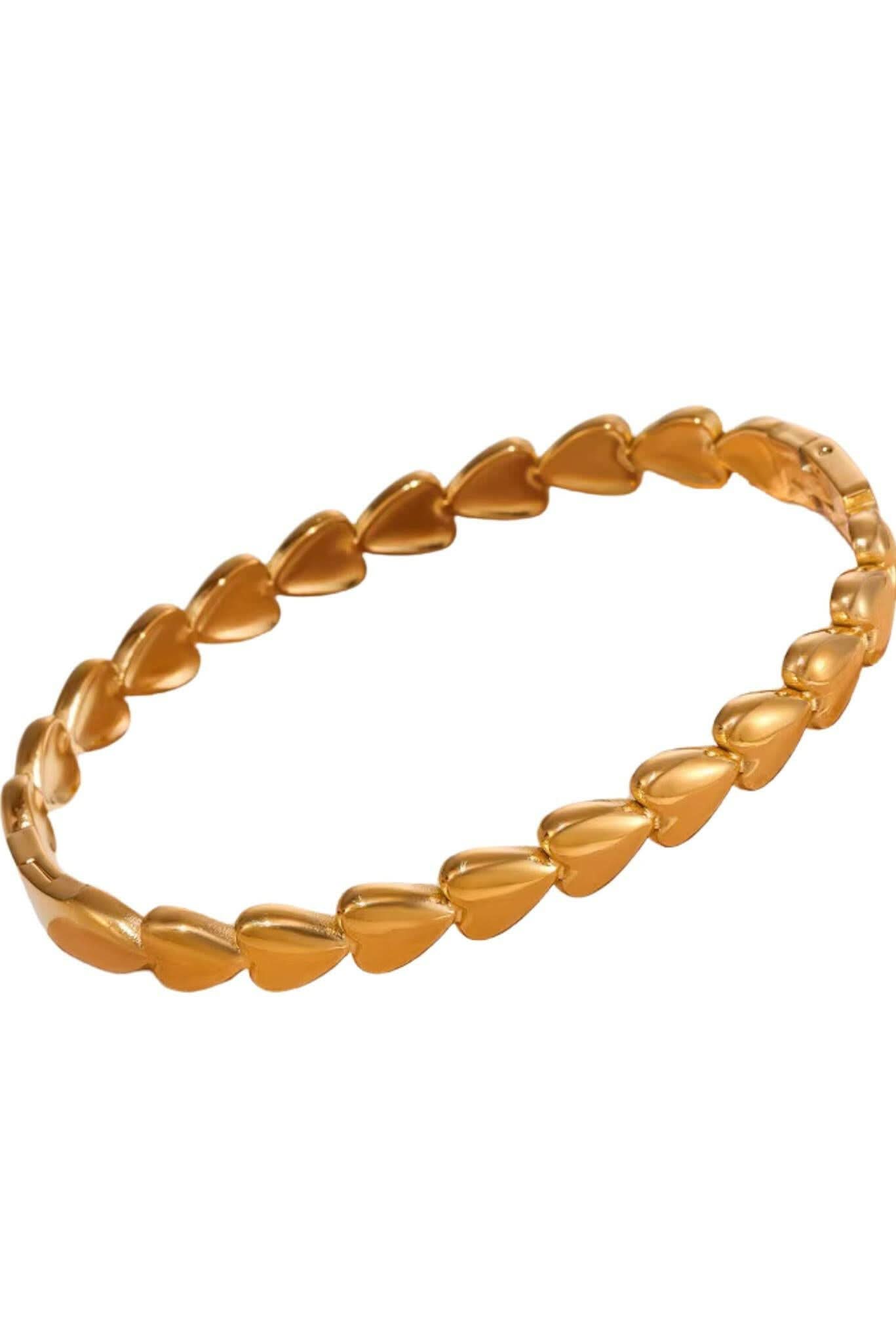 Waterproof Gold Plated Band Love Bracelet - Akalia