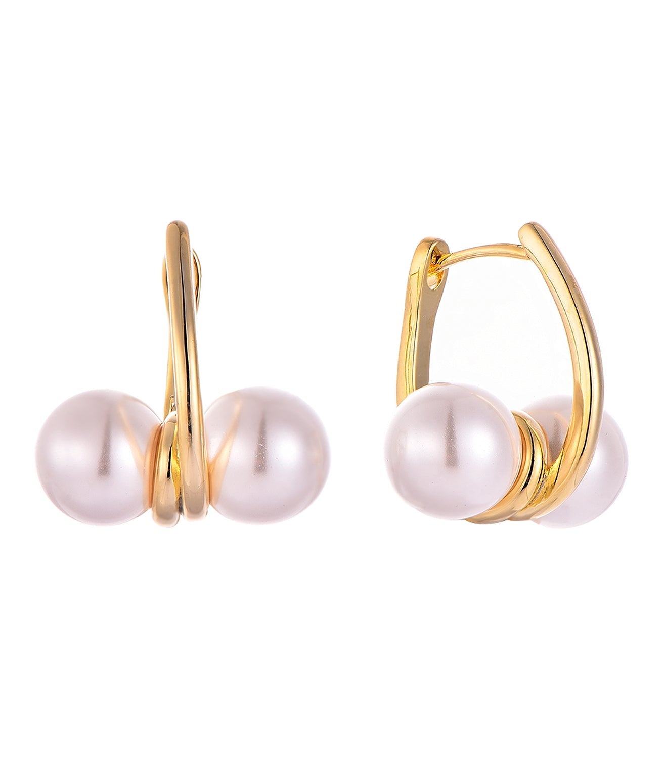 Waterproof Gold-Plated Pearl Hoop Earring - Akalia