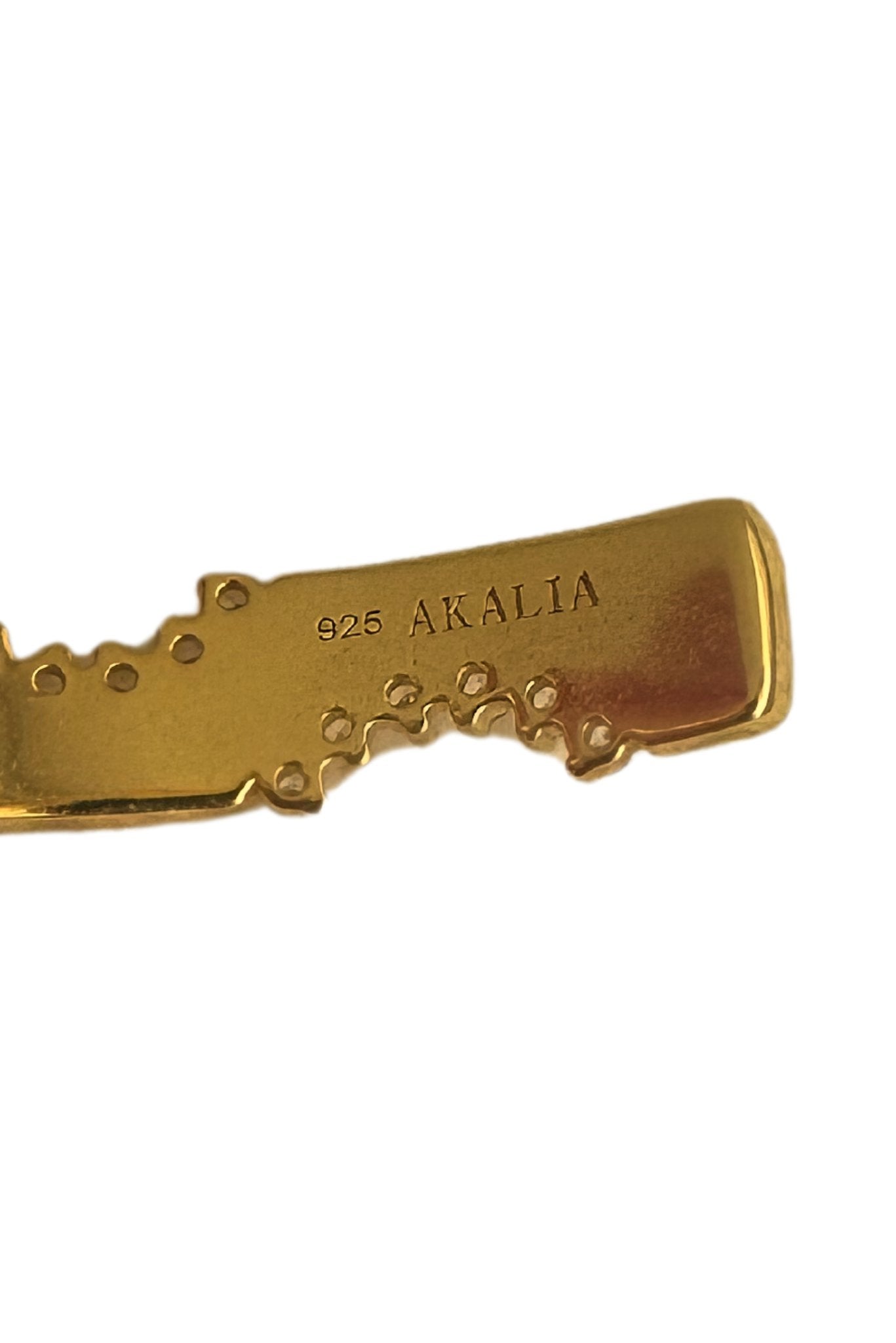 Waterproof Gold Plated with Diamond Cuff Sterling Silver Bracelet - Akalia