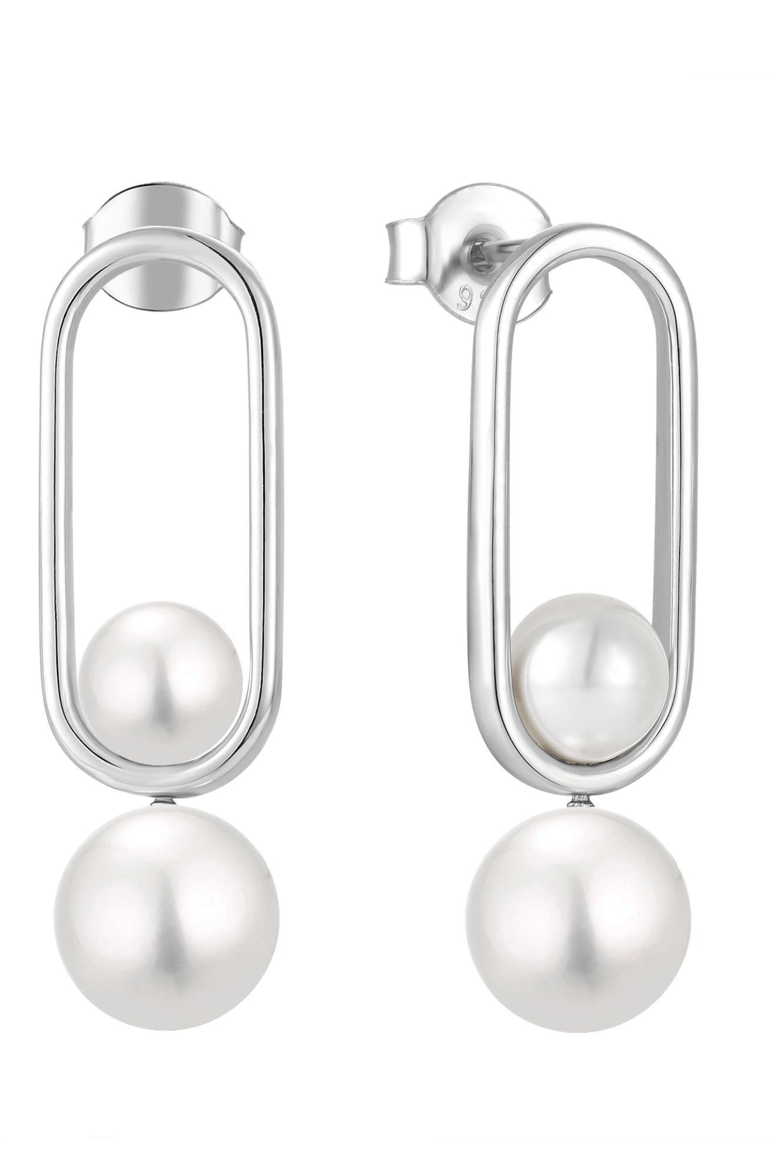 Waterproof Pearl Drop Earrings Sterling Silver - Akalia