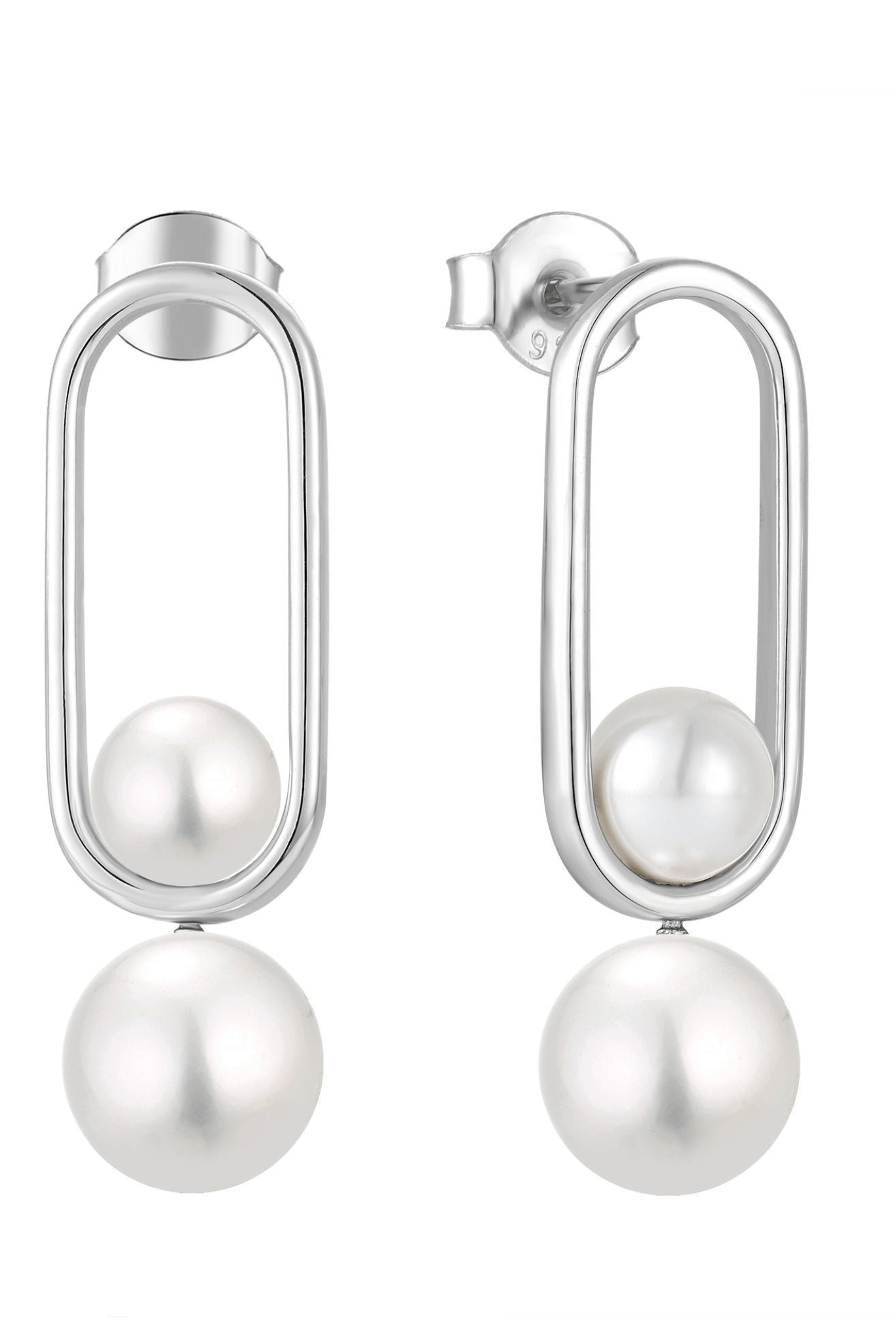 Waterproof Pearl Drop Earrings Sterling Silver - Akalia