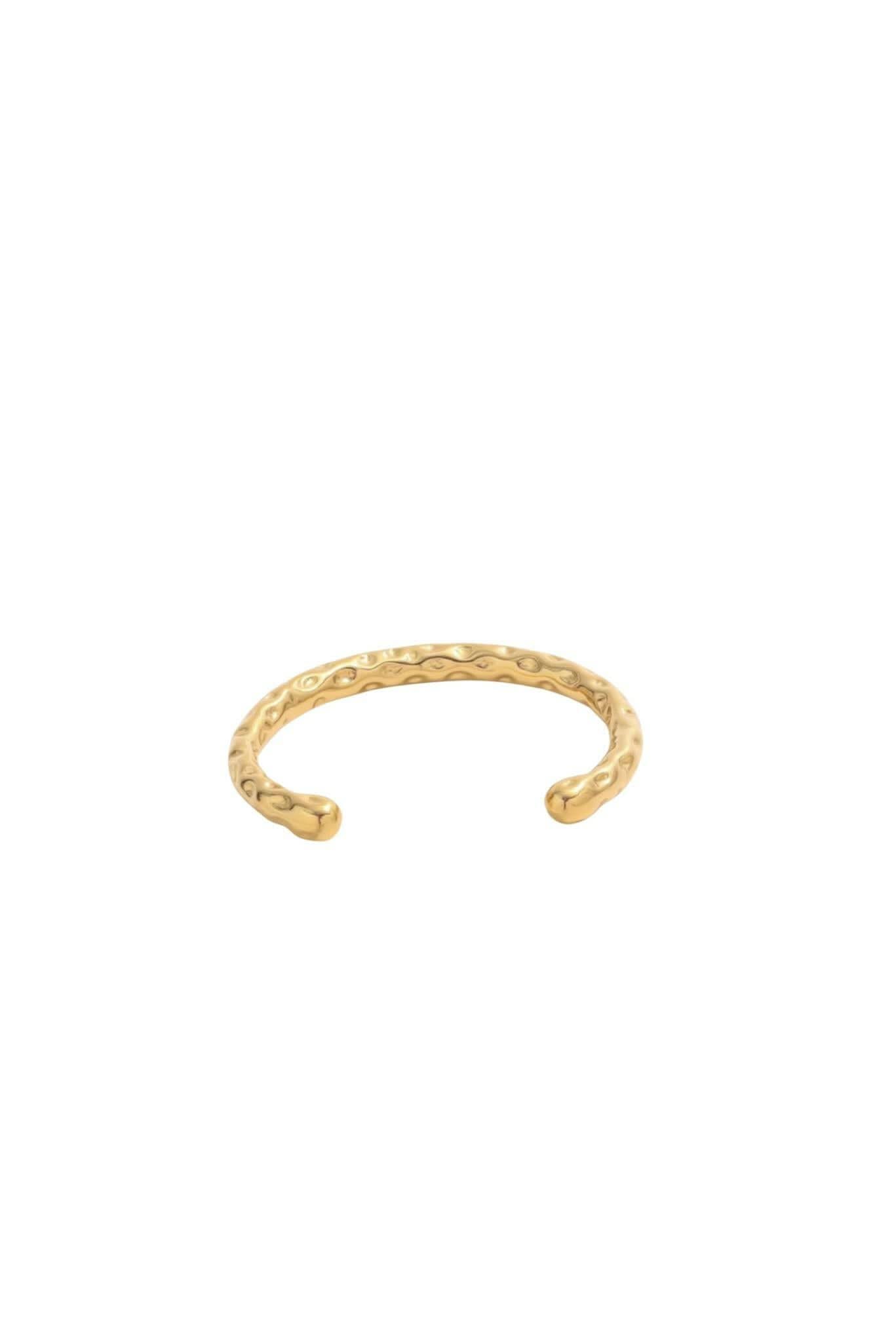 Waterproof Textured Gold Cuff Bracelet - Akalia