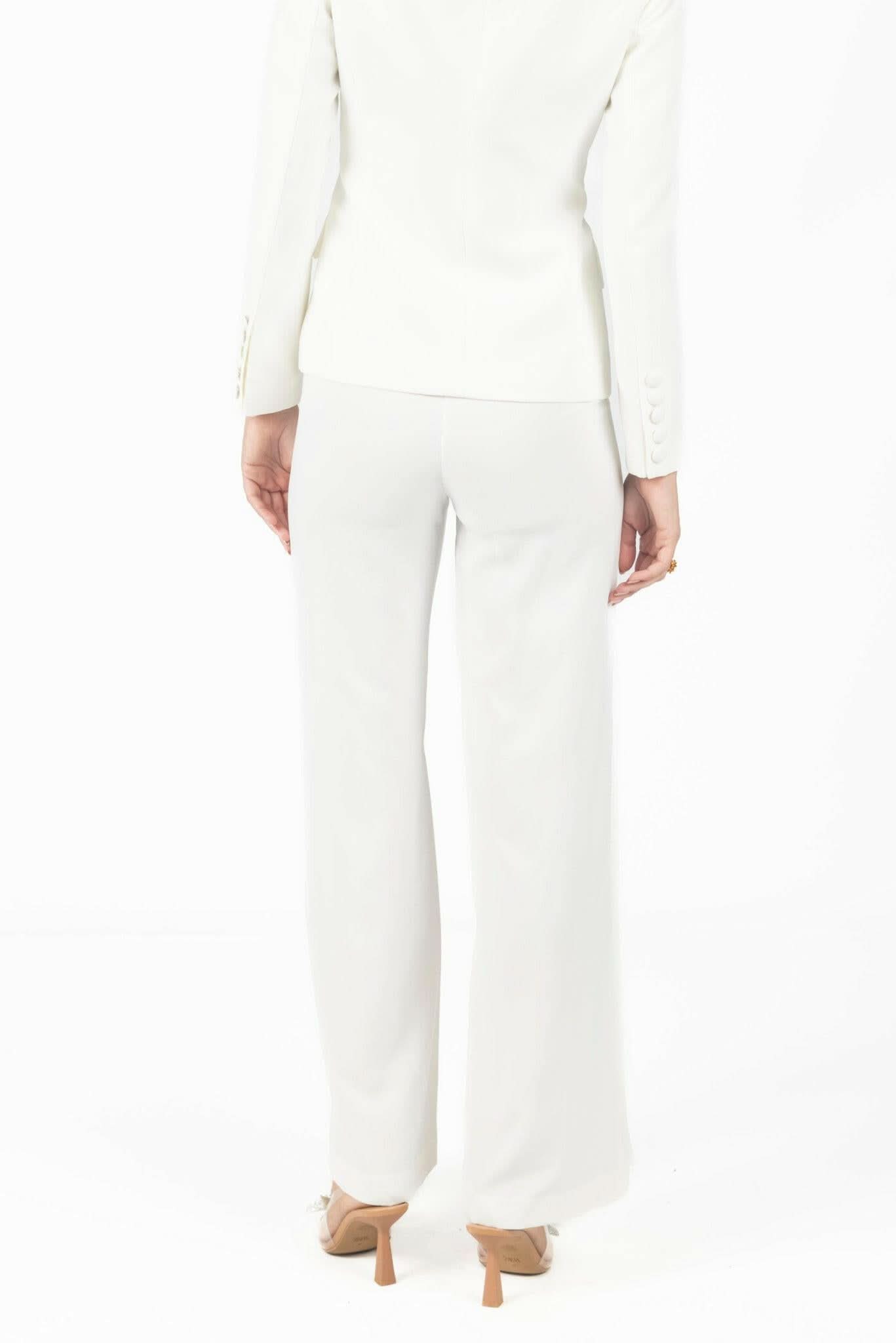 Alana White Pleated Pants - Akalia