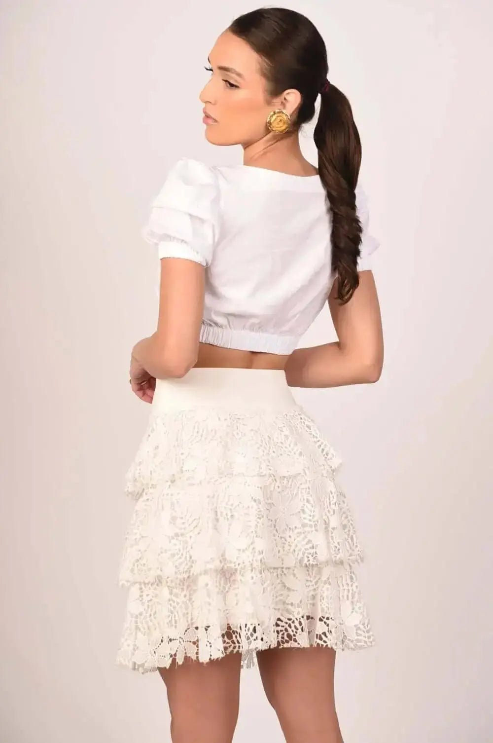Alicia White Lace Skirt - Akalia