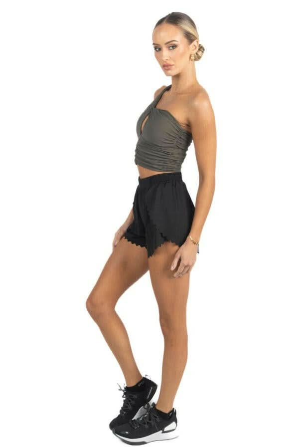 Belle Drapped Activewear Sportsbra in Dark Green - Akalia