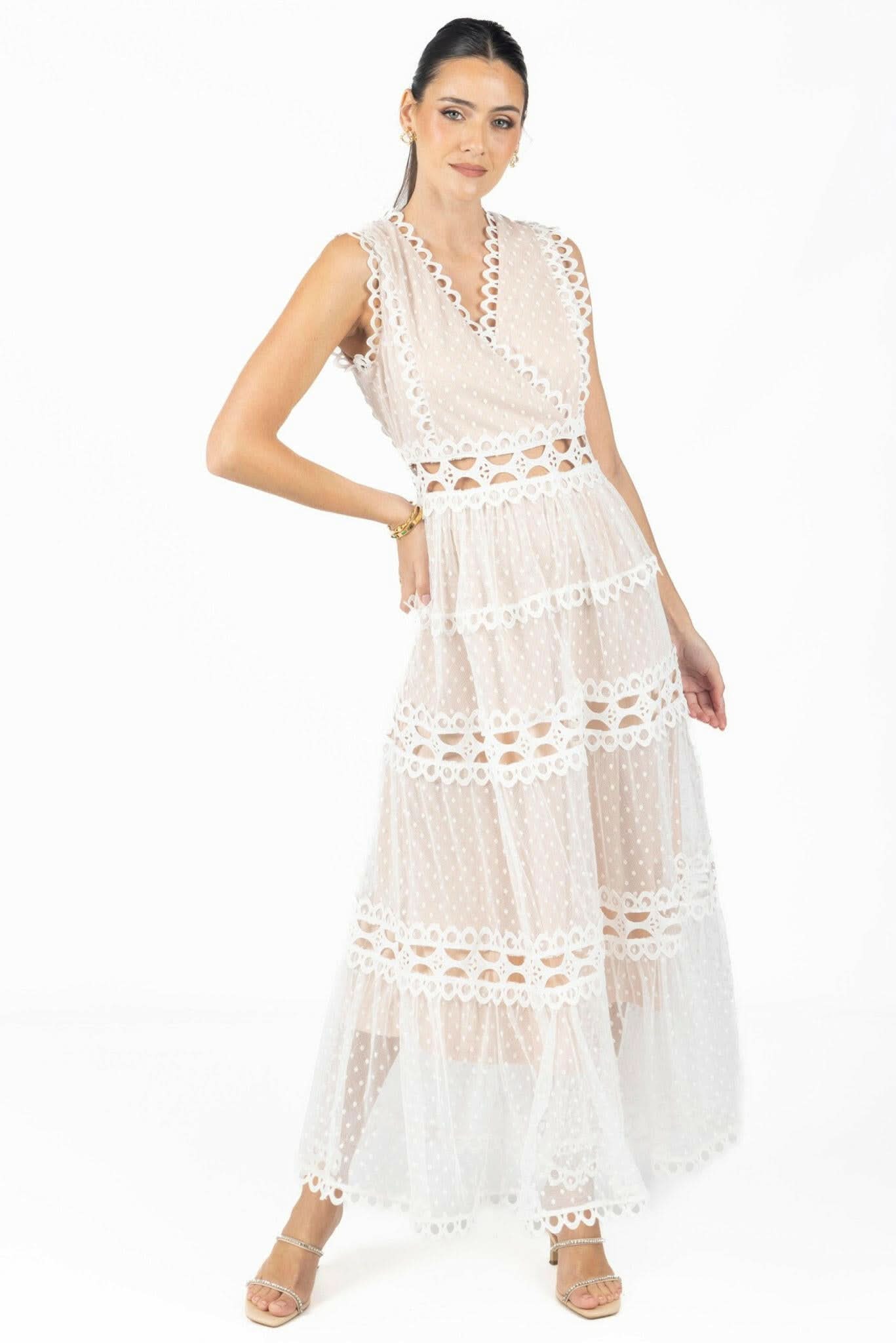 Blair White Lace Maxi Dress - Akalia