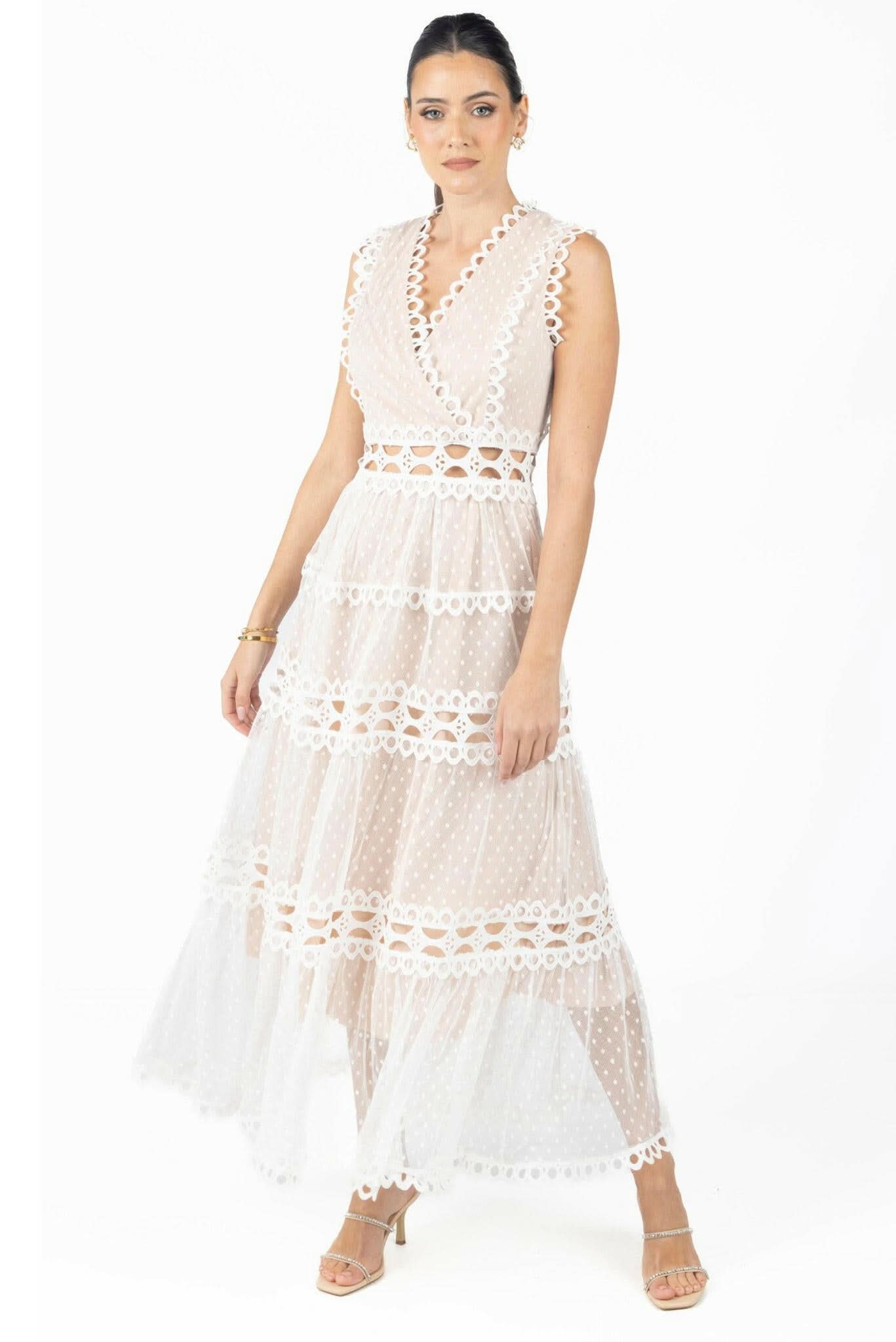 Blair White Lace Maxi Dress - Akalia