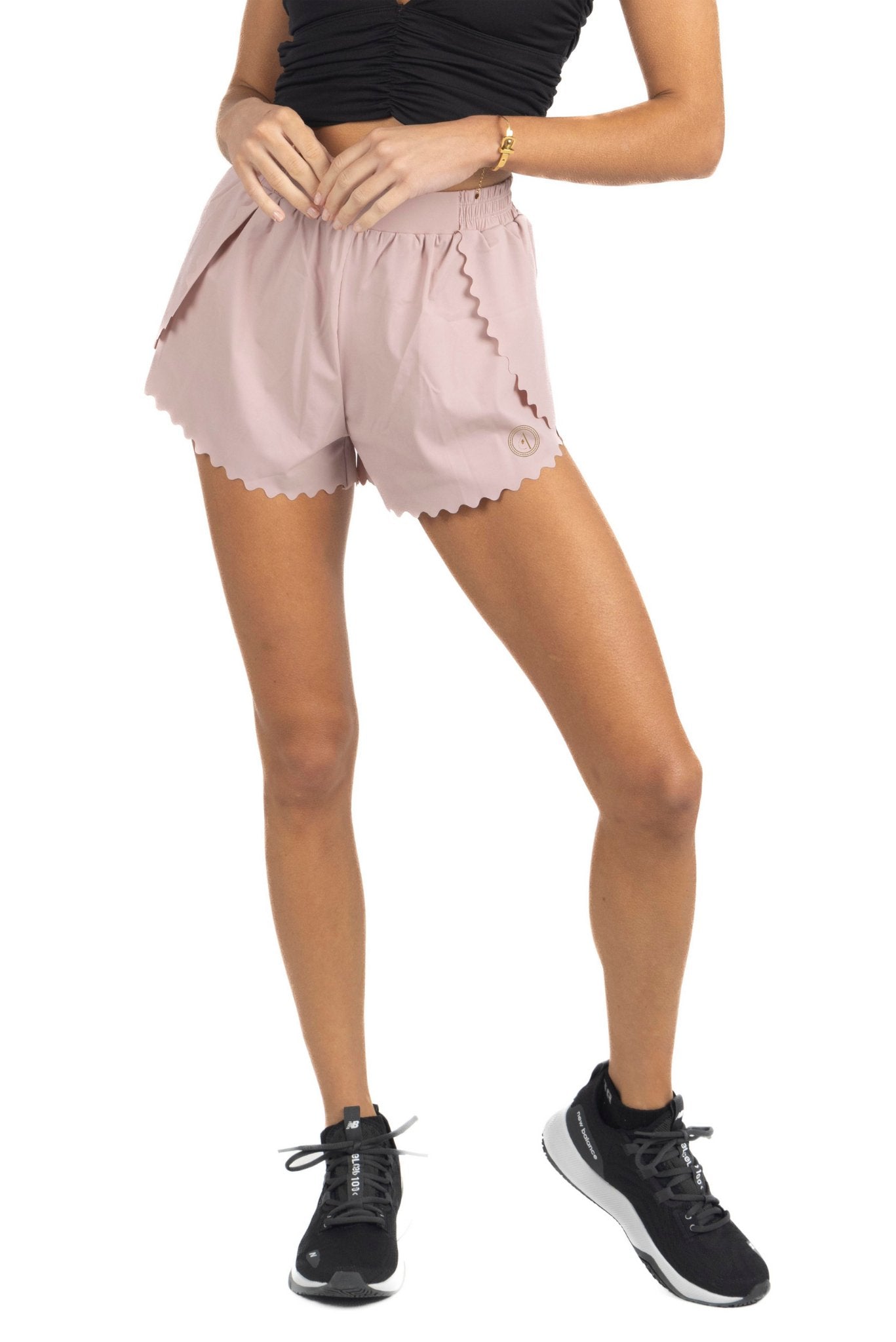 Chloe Romantic Scalloped Detailing Shorts in Soft Pink - Akalia
