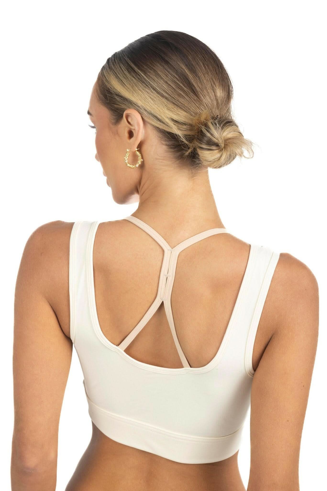 Cleo Color Block Activewear Sportsbra in Beige - Akalia