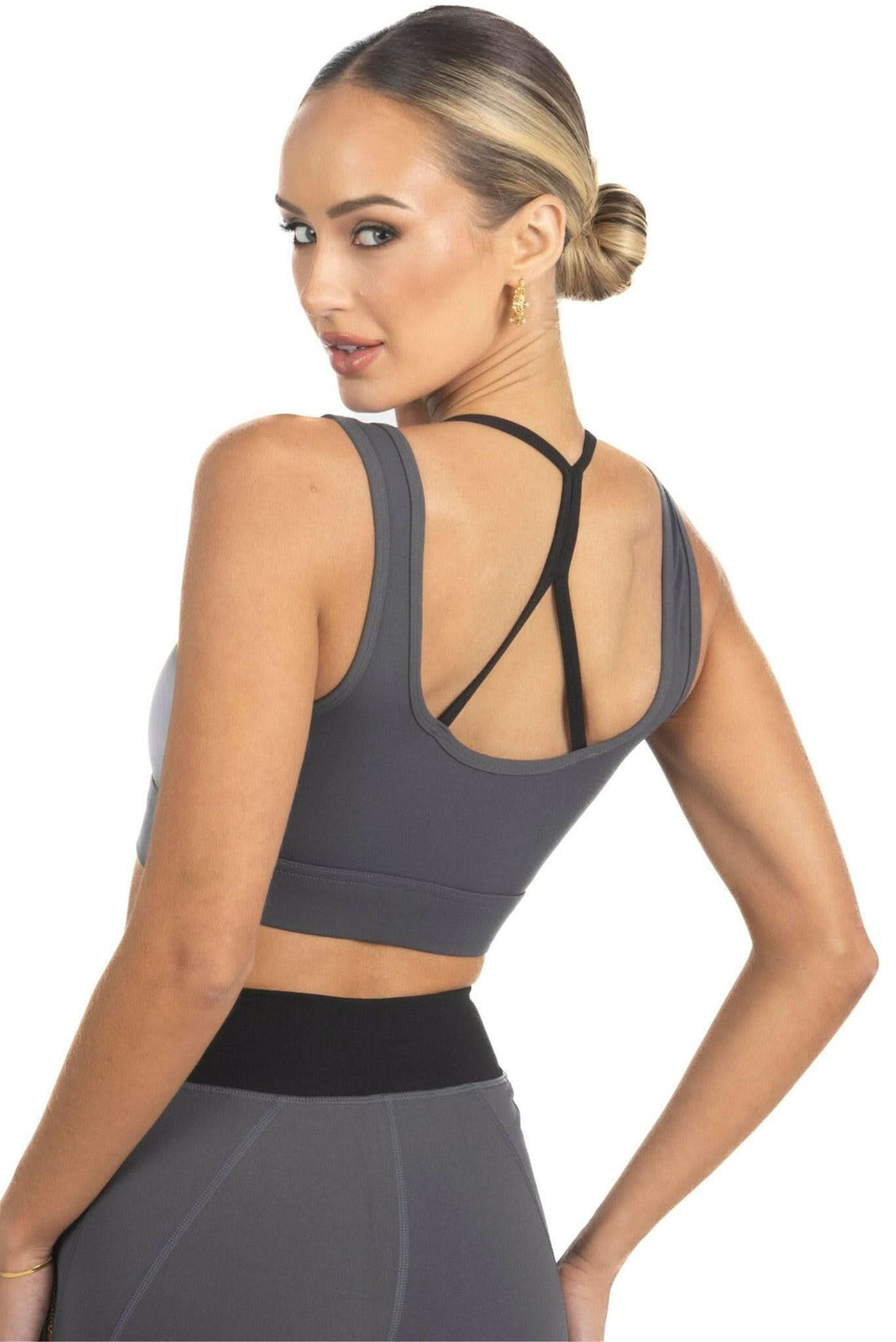 Cleo Color Block Activewear Sportsbra in Black - Akalia