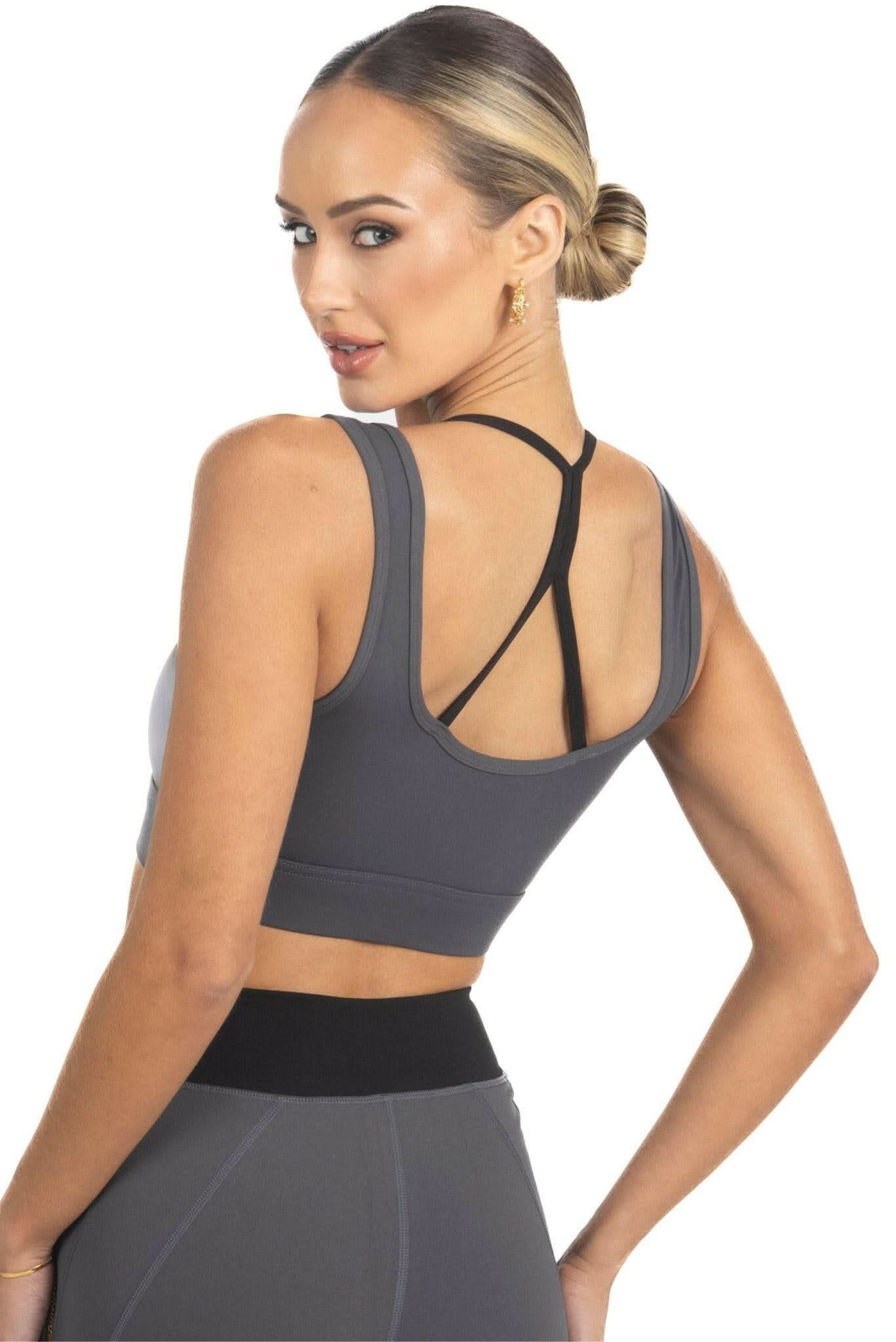 Cleo Color Block Activewear Sportsbra in Black - Akalia