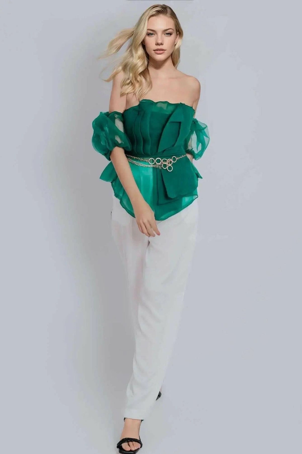 Emerald Peplum Top - Akalia