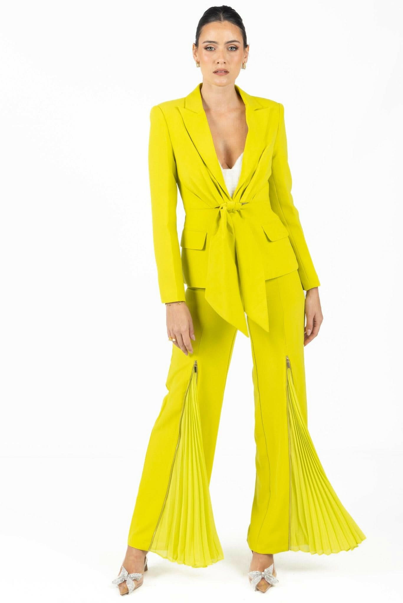 Georgina Green Pleated Blazer - Akalia