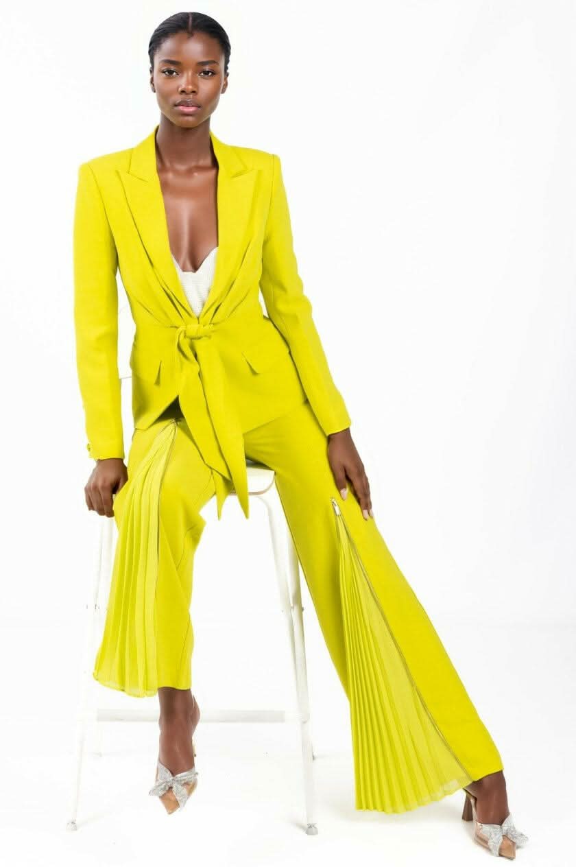 Georgina Green Pleated Blazer - Akalia