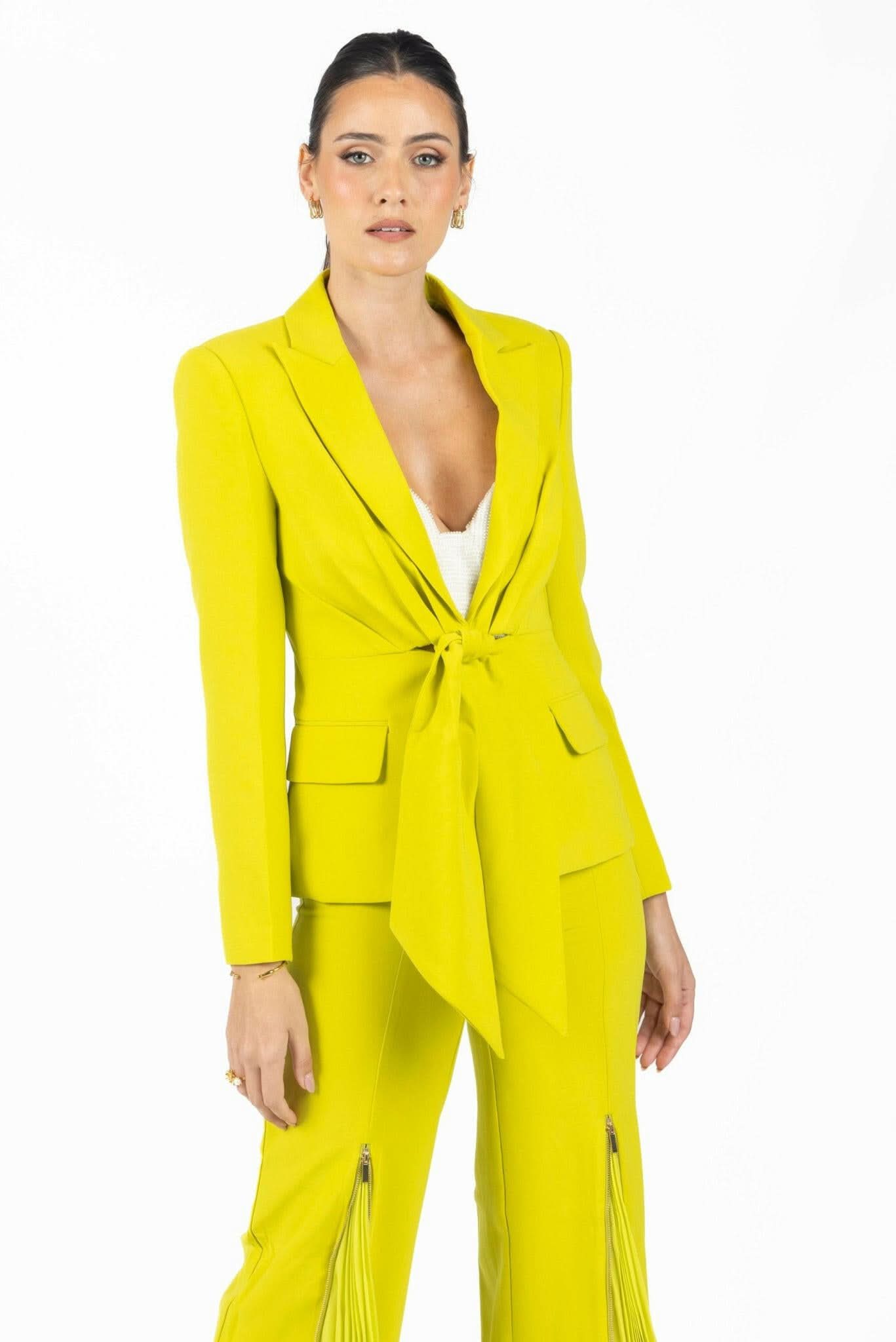 Georgina Green Pleated Blazer - Akalia
