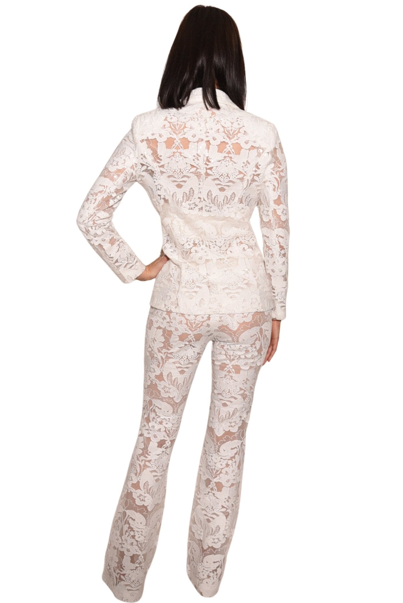 Heidi Lace Floral Pant White Timeless Elegance - Akalia