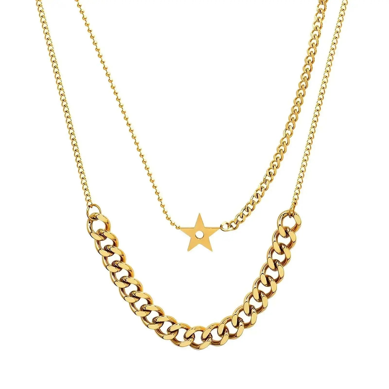 Layered Gold Plated You Shine Necklace - Akalia