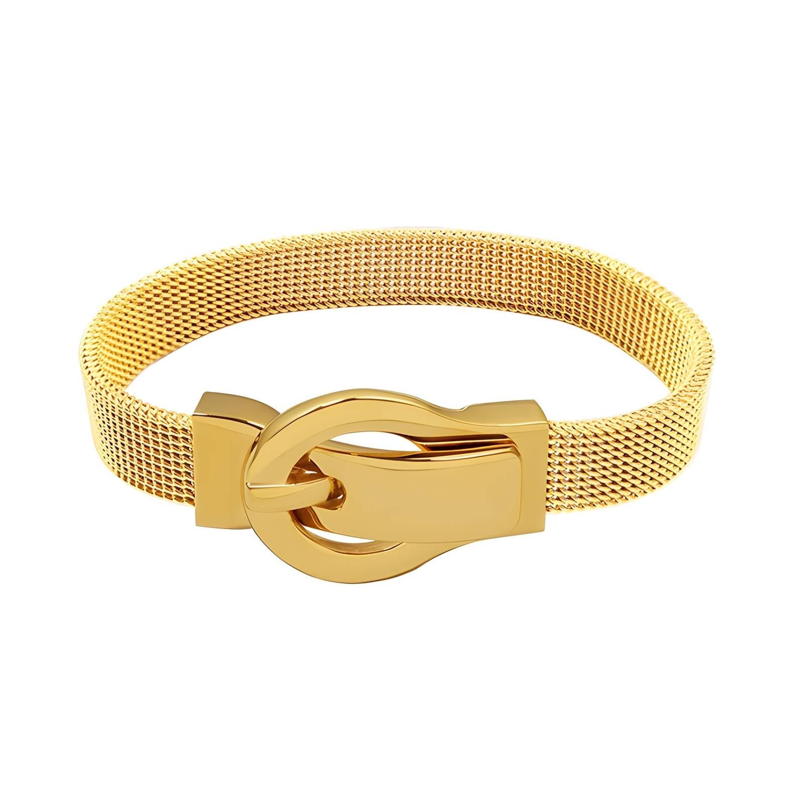 Waterproof Simplicity 18K Gold Plated Belt Bangle Bracelet - Akalia